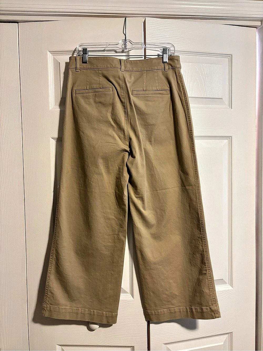 LOFT The Palmer Wide Leg Pants Curvy Size 6 Khaki Tan Twill Pants - Picture 2 of 4